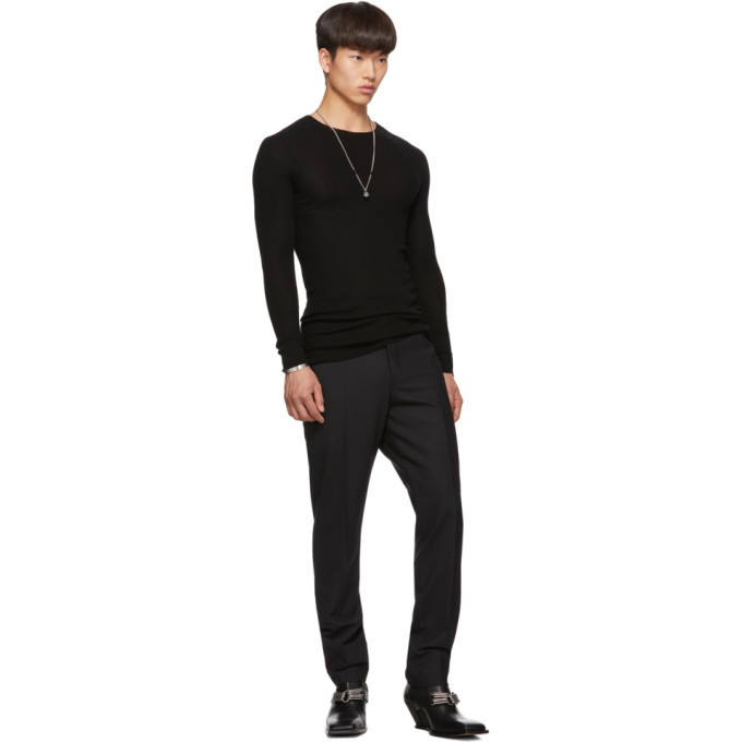Rick Owens Black Slim Long Astaire Trousers Rick Owens