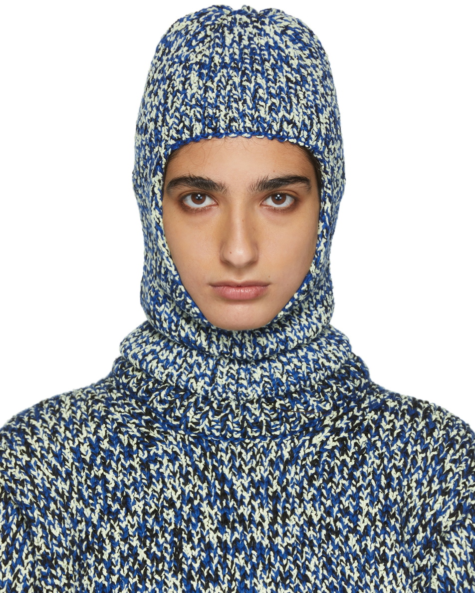 Maison Margiela Navy & Orange Ribbed Balaclava Maison Margiela