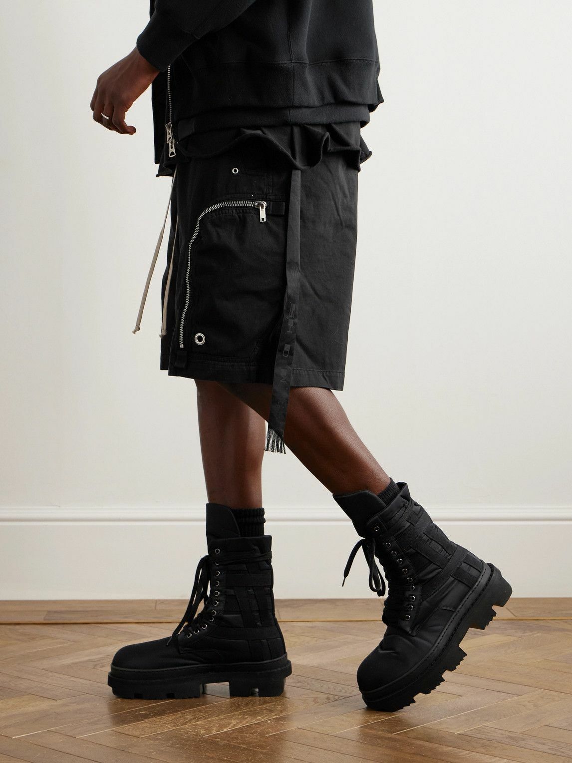 DRKSHDW by Rick Owens - Army Megatooth Canvas and Shell Lace-Up