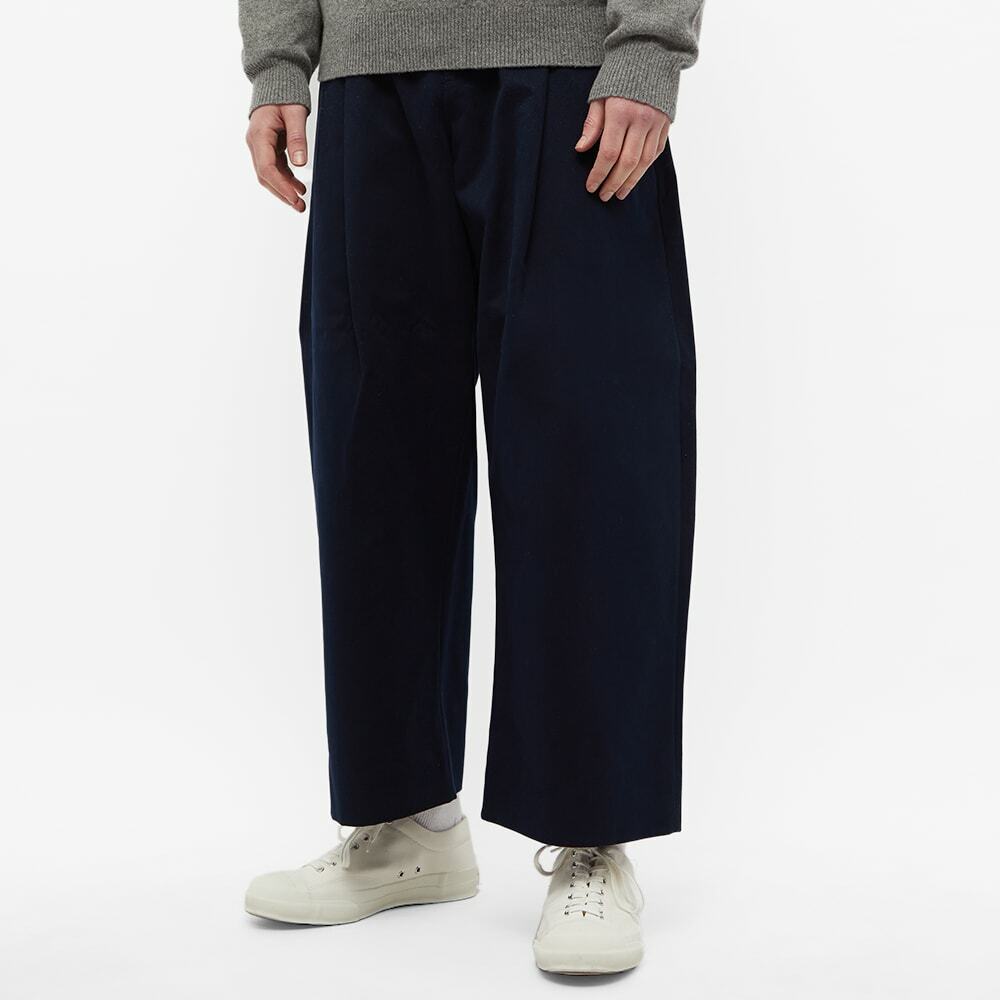 Studio Nicholson Men's Sorte Deep Pleat Volume Twill Pant in Dark