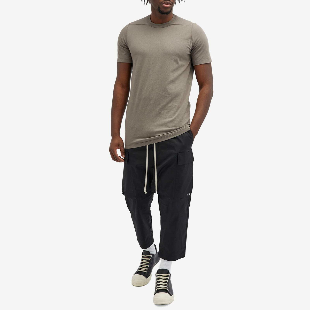 Rick Owens Men's Cargo Cropped Pants in Black Rick Owens
