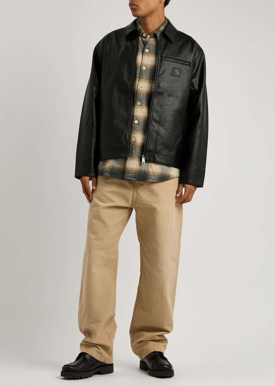 Carhartt Wip Detroit Faux Leather Jacket Black Carhartt WIP