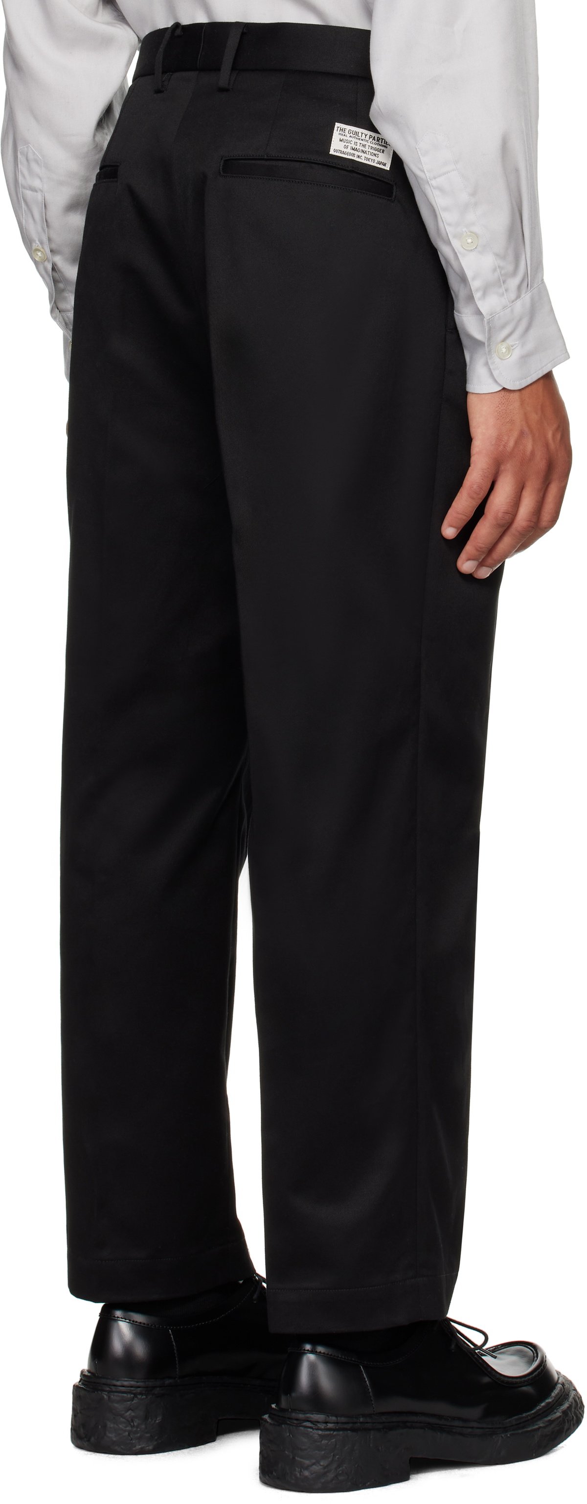 WACKO MARIA Black Double Pleated Chino Trousers Wacko Maria