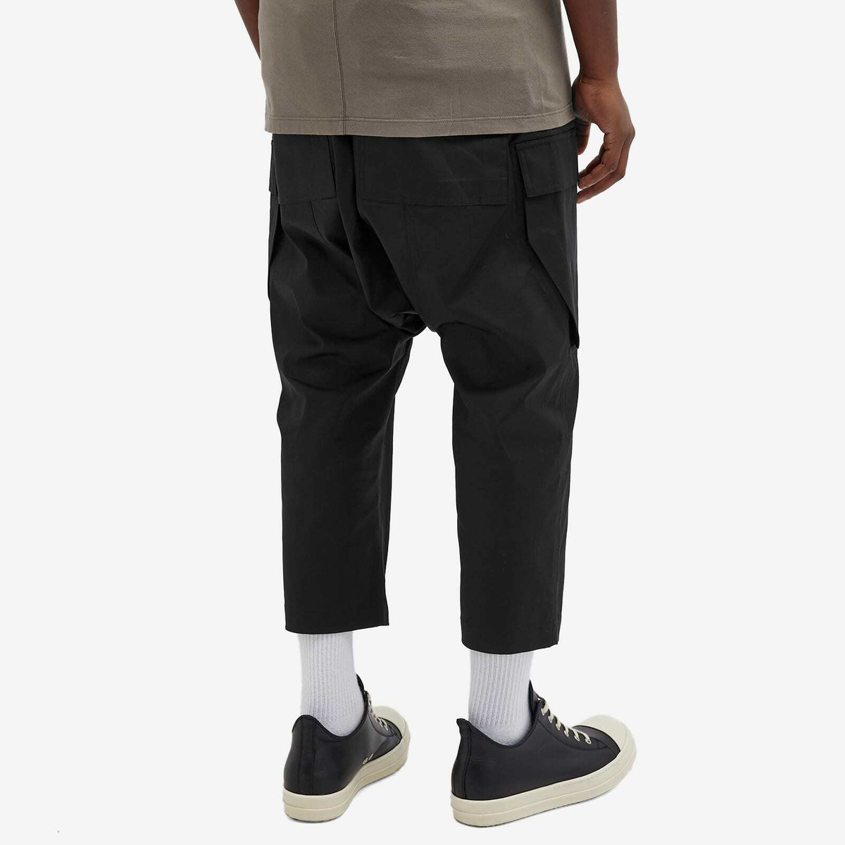 Rick Owens Men's Cargo Cropped Pants in Black Rick Owens