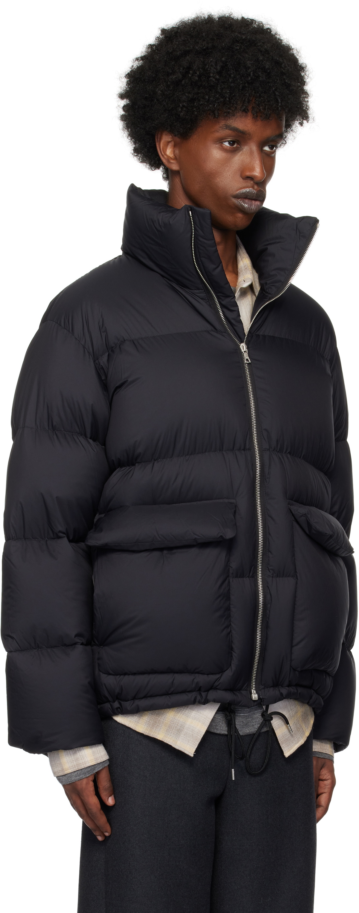AURALEE Black Super Light Nylon Ripstop Down Jacket Auralee