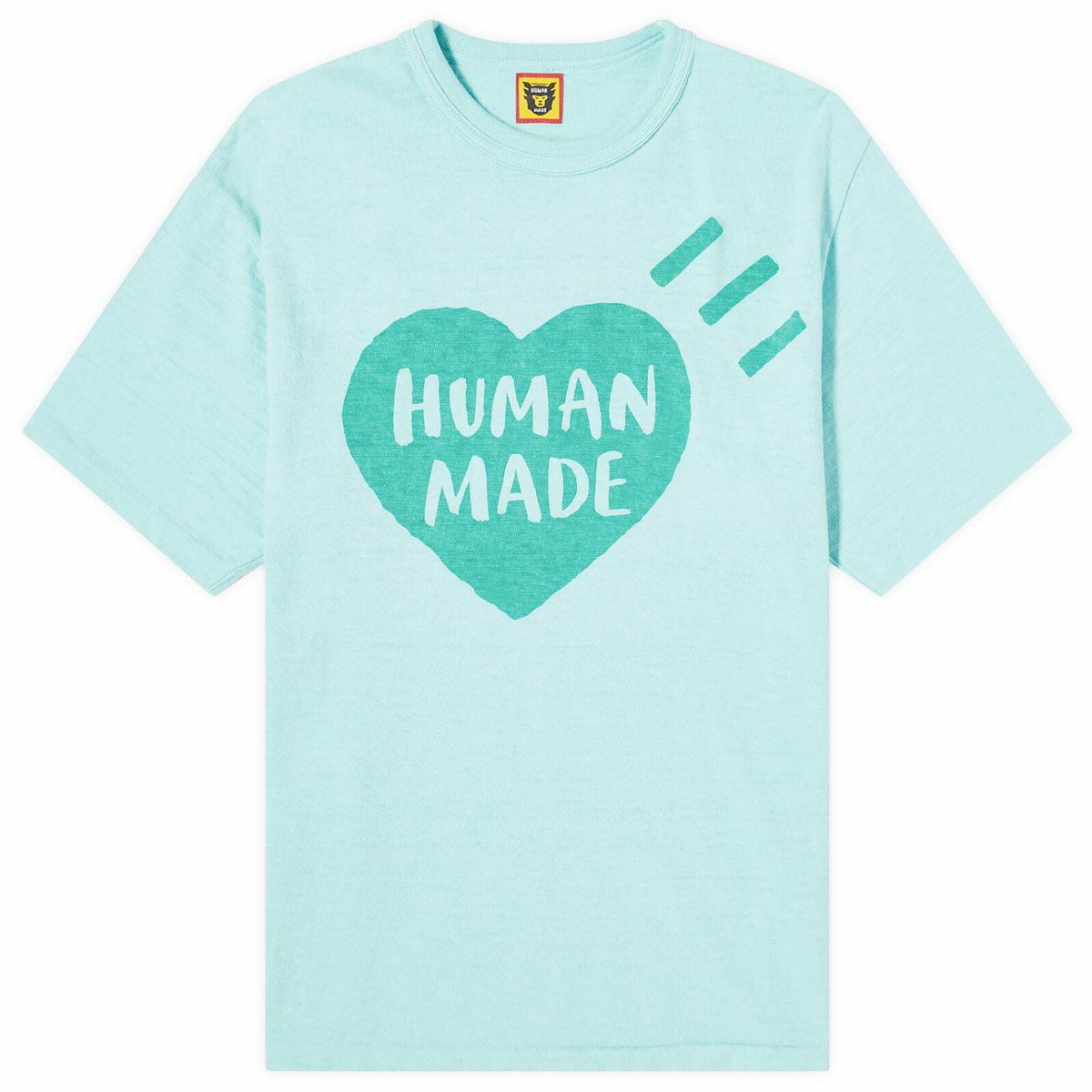 Human Made Men's Garment Dyed Big Heart T-Shirt in Green Human Made