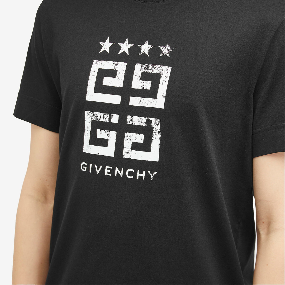 Givenchy Men's 4G Stamp Logo T-Shirt in Black Givenchy