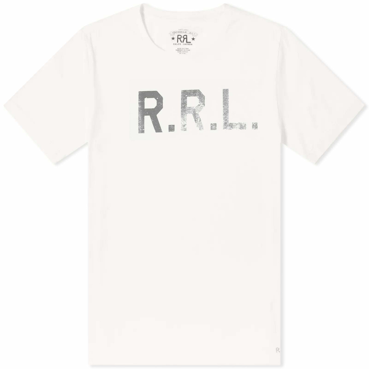 RRL Men's Graphic Logo T-Shirt in White RRL