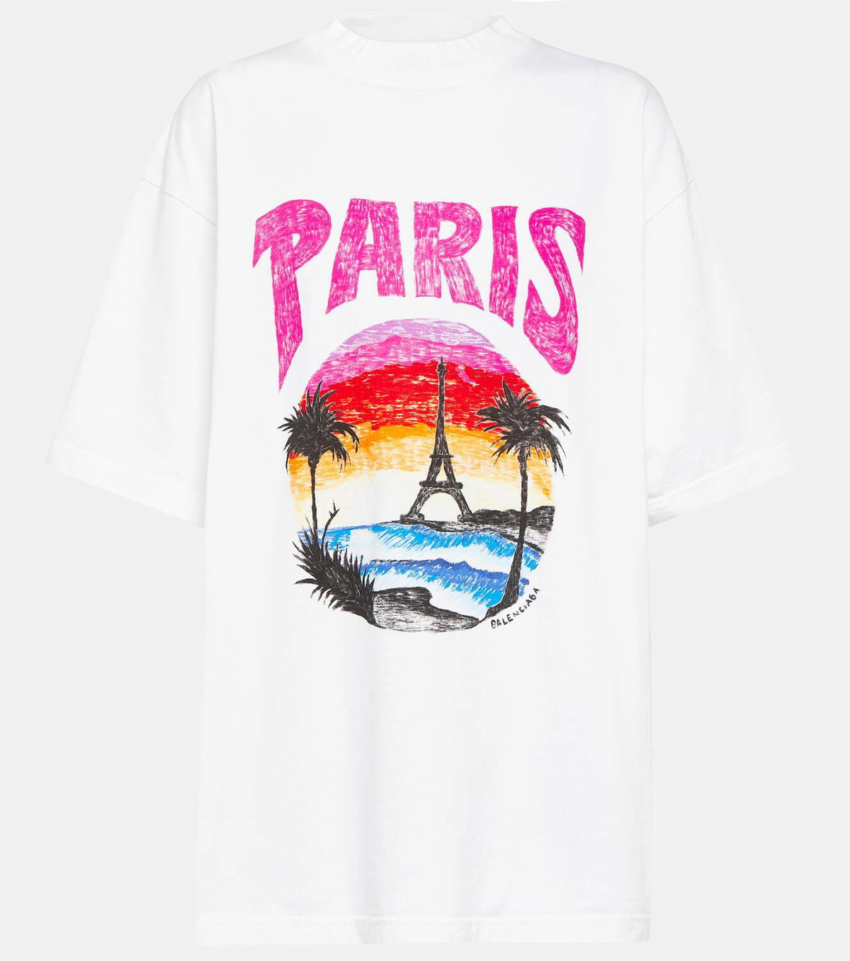 Balenciaga Tropical Paris cotton jersey T-shirt Balenciaga