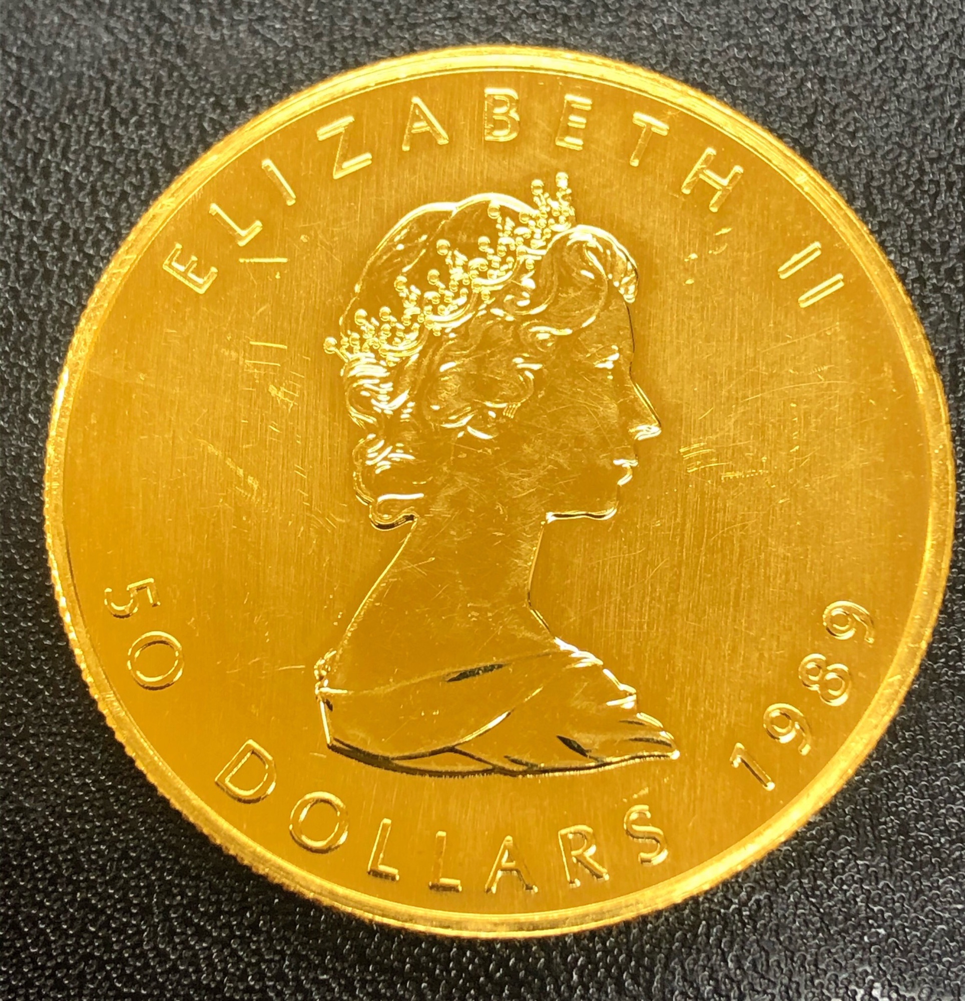 1989カナダメイプルリーフ金貨 1オンスお買取させていただきました