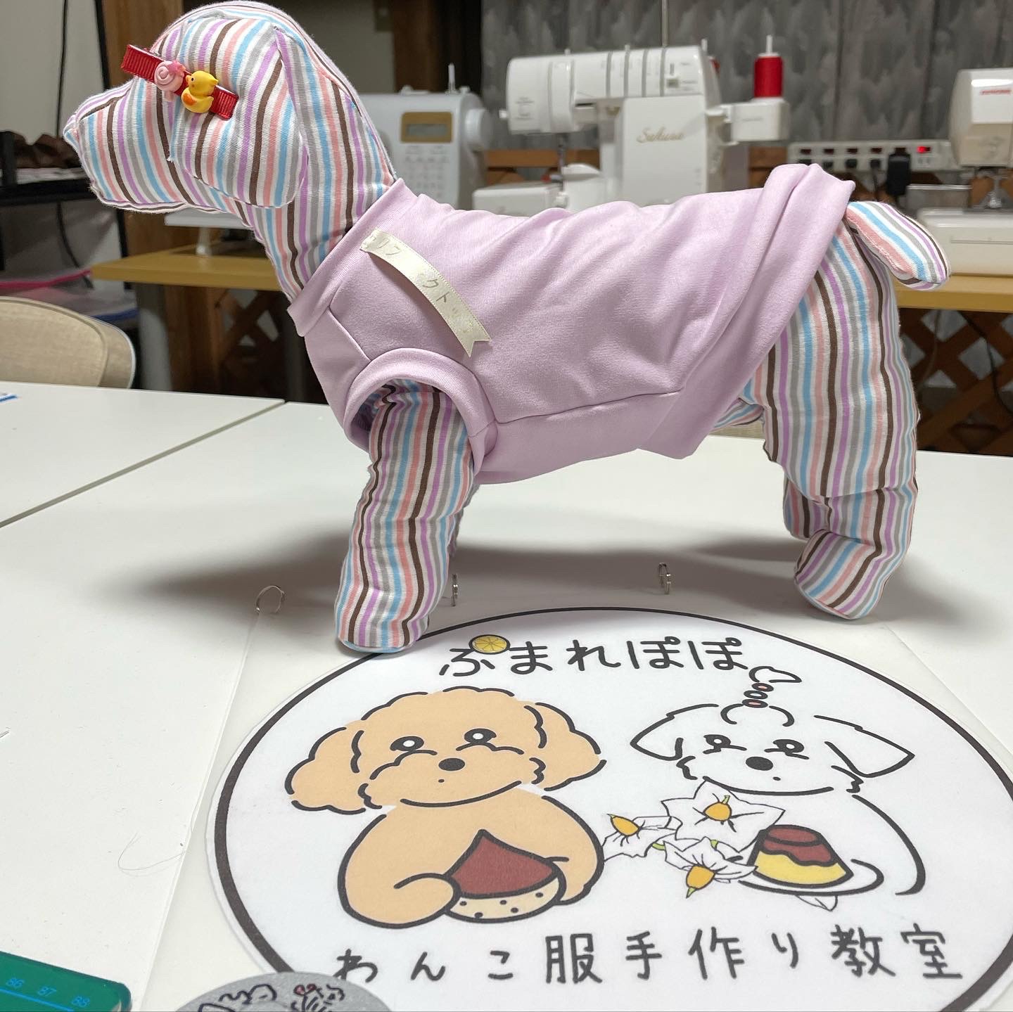 犬服 3S わんこの普段着レトロな小鳥ピンク 犬服 3S わんこの普段着