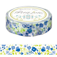 ニチバン マスキングテープ プチジョア フラワー（ブルー） 幅15mm×18m