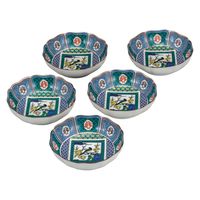 伊野正峰 日本の伝統工芸品【九谷焼】 5.2号小鉢揃 古九谷梅に鳥 (K9