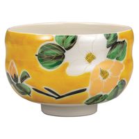 伊野正峰 日本の伝統工芸品【九谷焼】 抹茶碗 金箔梅 山田登陽志 (K9