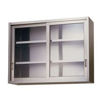 東製作所 ステンレス吊戸棚(ガラス戸) 1200×350×450 AS-1200G-450 1個