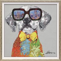 ユーパワー オイル ペイント アート「ビュー シティ ドッグ（Sサイズ