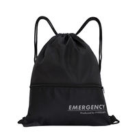 ナップサック ブラック 10個 防災バッグ リュックサック 非常時 避難