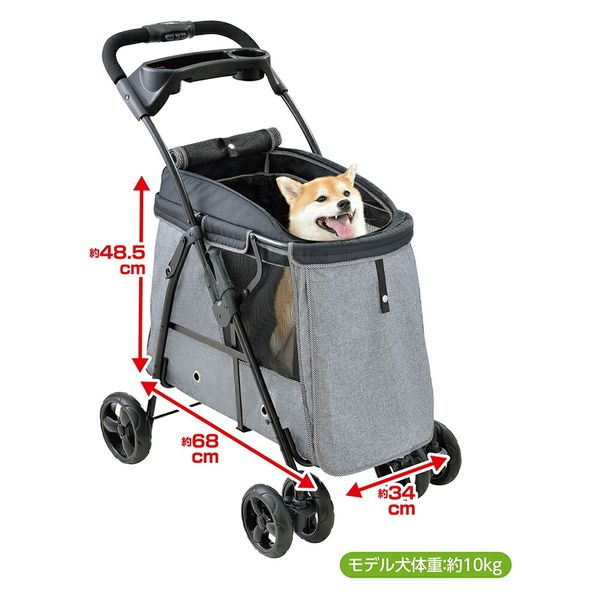 ジェックス GEX わんわんカート 中型犬用 ライトグレー 286515 1個