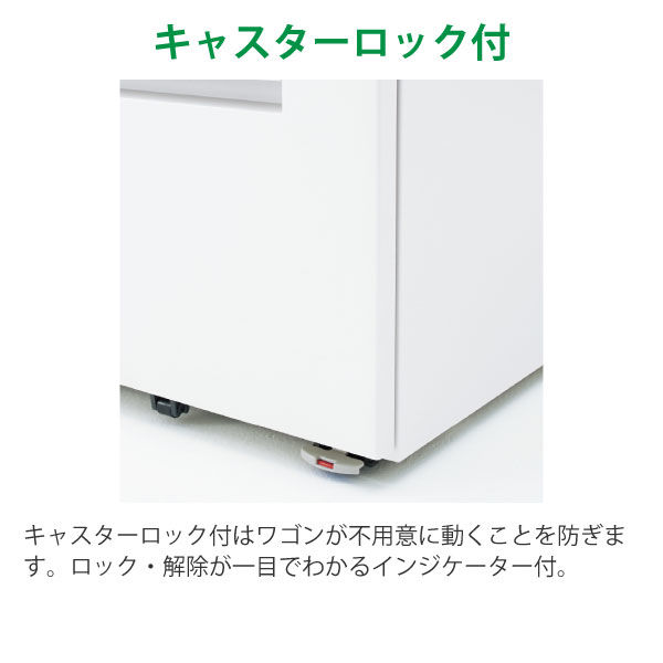 イトーキ サリダ PSワゴン 3段 キャスター付き デスクワゴン ホワイト