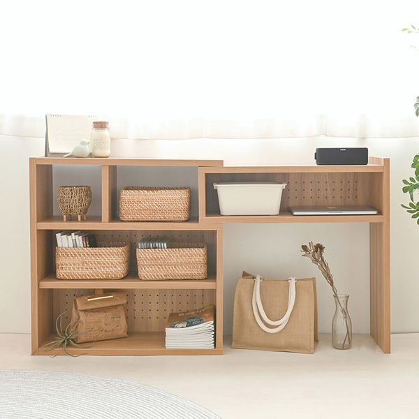 佐藤産業 LIKE 伸縮ラック 幅720～1302×奥行250×高さ720mm ナチュラル