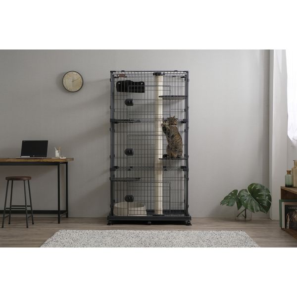 アイリスオーヤマ 猫 ケージ 5段 キャットケージ キャットタワー付 幅