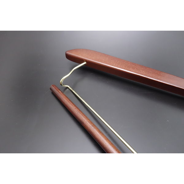 木製プレミアムハンガー クリップ付 1セット（5本入） - アスクル