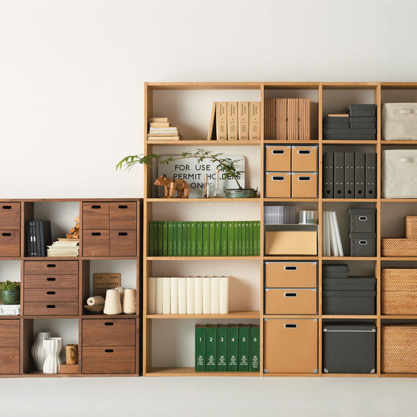 無印良品 スタッキングシェルフ 3段 ウォールナット材 幅42×奥行28.5