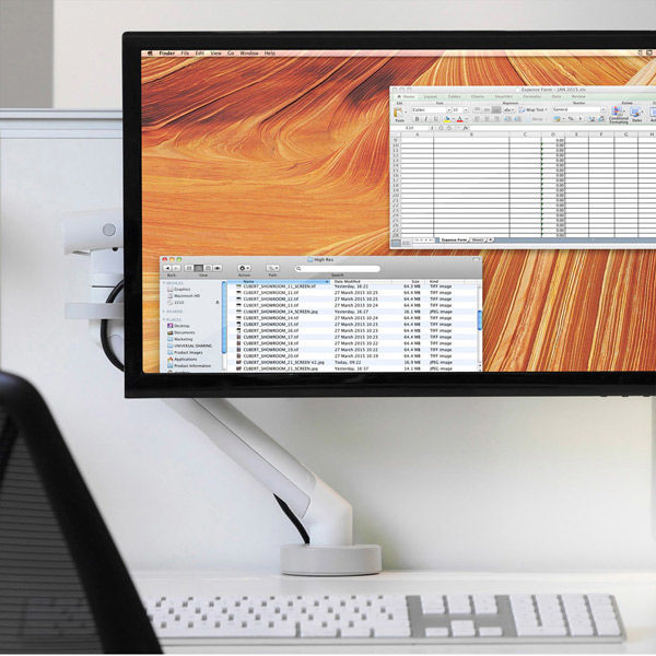 CBS フロースプリング方式 モニターアーム 1台用 ホワイト CBS Flo
