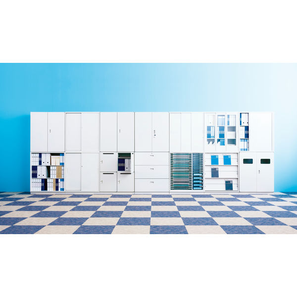 組立設置込】イトーキ シンラインキャビネット 3段 両開き テンキー錠