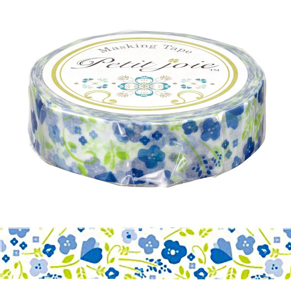 ニチバン マスキングテープ プチジョア フラワー（ブルー） 幅15mm×18m