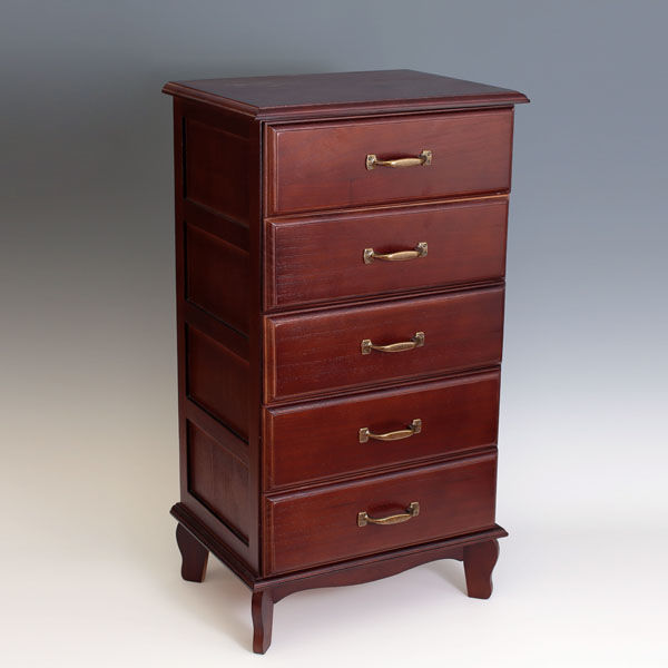 オスマック アンティーク風チェスト5段 ブラウン TNB-405BR 1台（直送