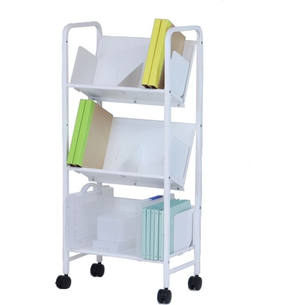 林製作所 平棚傾斜棚スチールラック3段 幅580×奥行380×高さ1300mm YS