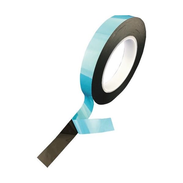 TERAOKA PE両面テープ NO.7694 黒HF青セパ 20mm×50M 7694 BK-0.085-20