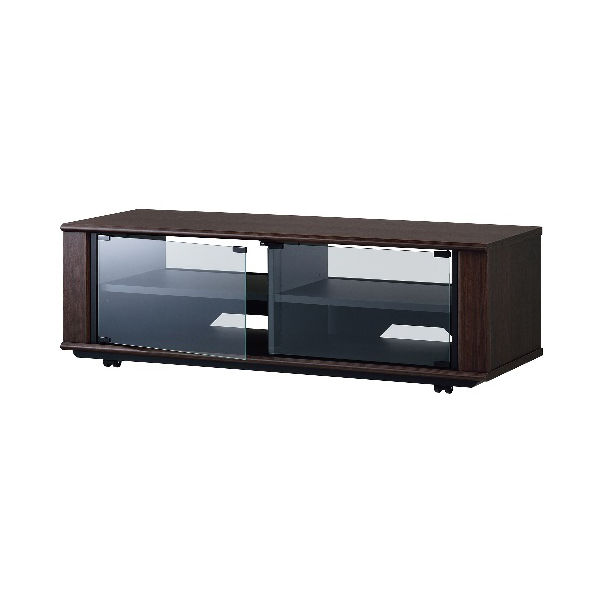 TIMEZ NRシリーズ 木目調ガラス扉付きラック テレビ台 ブラウン木目柄