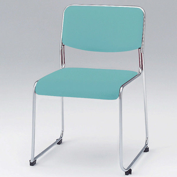 設置込】イトーキ スタッキングチェア（パイプチェア） 701 ターコイズ