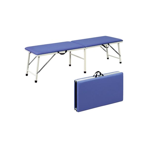 高田製作所 折りたたみ 治療用 ベッド 有孔 ブルー 高田製作所