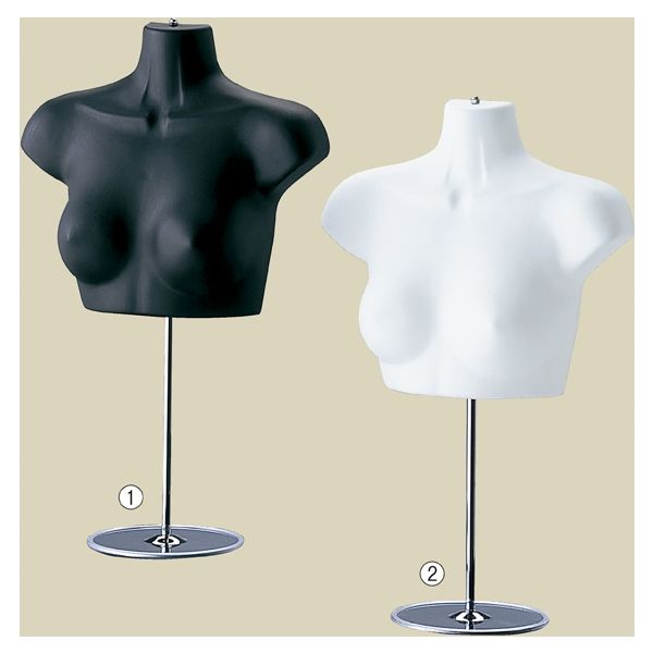 ストア・エキスプレス 婦人卓上用ハーフトルソー 腕無し 黒 16001-10