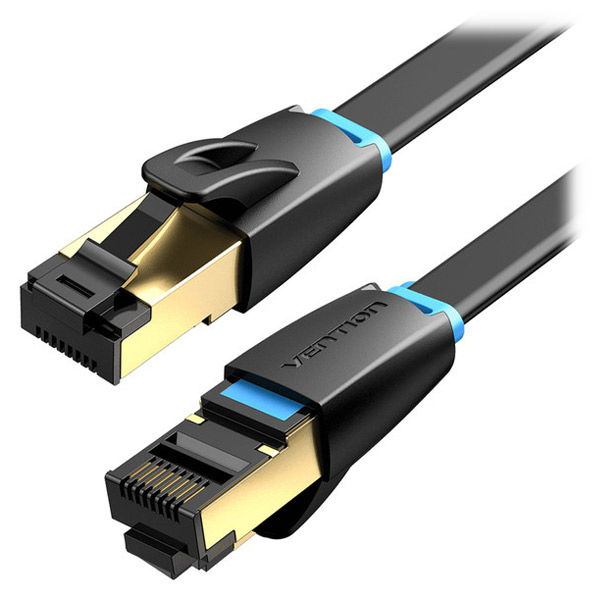 LANケーブル 8m Cat.8 薄型 ブラック IK-9105 1本 VENTION - アスクル