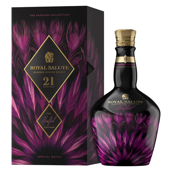 〇ROYAL SALUTE 21年 ロイヤルサルート 赤陶器 巾着 箱付 700ml 【未開