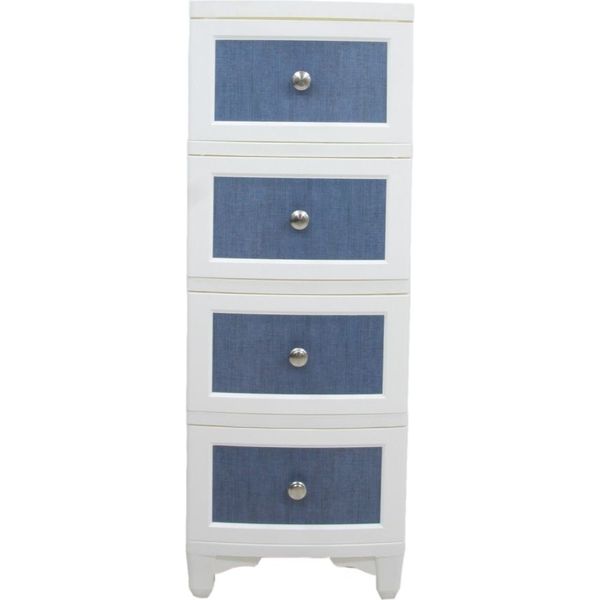 ID:G891031 チェスト4段 ライトブルー（アウトレット商品で超美品）