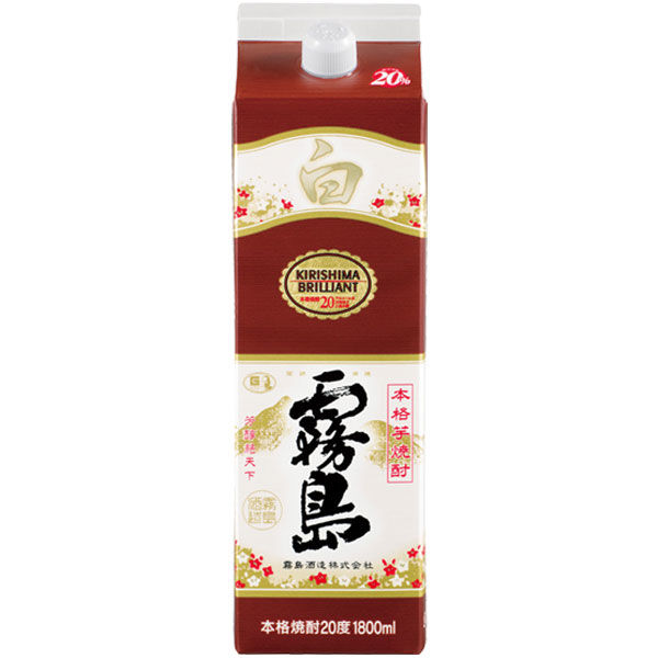 白霧島 20度 1.8L パック 1本 芋焼酎 霧島酒造 - アスクル