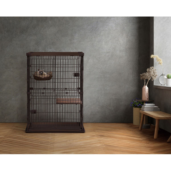 アイリスオーヤマ 猫 ケージ 2段 キャットケージ 幅90×奥行60×高さ