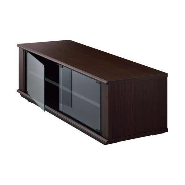 TIMEZ NRシリーズ 木目調ガラス扉付きラック テレビ台 ブラウン木目柄