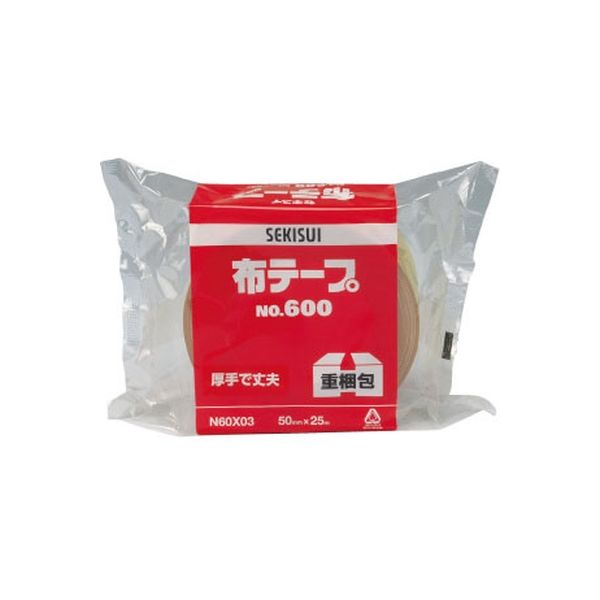 セキスイ 布テープ No.600 50mm×25m 黄土 30巻 N60X03 1箱（直送品