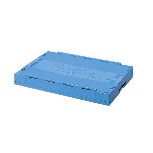 積水テクノ成型 折りたたみコンテナ OCー75L フタ一体型 ブルー