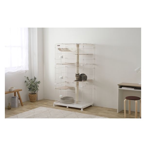 アイリスオーヤマ 猫 ケージ 5段 キャットケージ キャットタワー付 幅