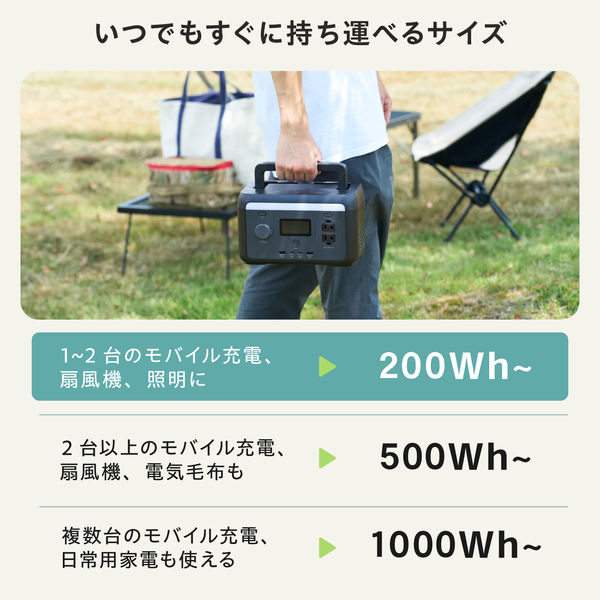 ポータブル電源 205Wh リン酸鉄 バッテリー 急速充電 PD 最大65W