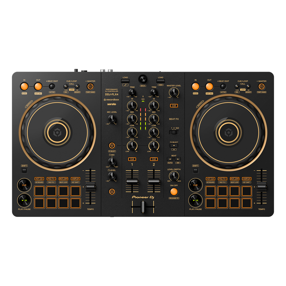 Controladora DJ 2 Canais Pioneer DDJ-FLX4-N Gold | Compacta e
