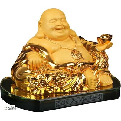 オニックス 布袋尊 置物 台座付き 高さ約30cm オニックス 布袋尊 置物