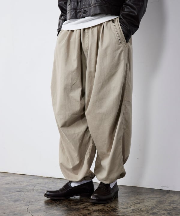 SSZ SAMPLE期 2プリーツ ワイドチノパン ベージュ BEAMS SSZ ワイド